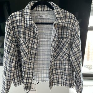 Zara Tweed Cropped Shacket